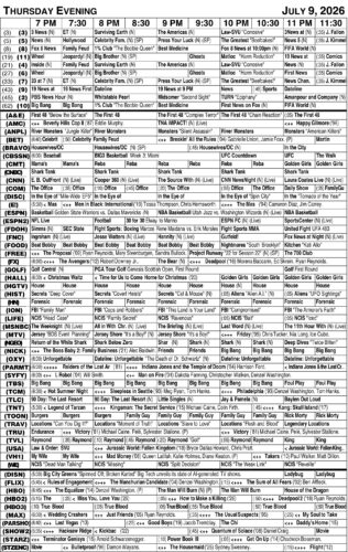 Thursday evening TV
